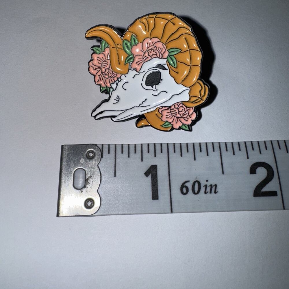 Goat Or Cow Skull Pin Brooch
